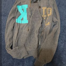 gray zip up
