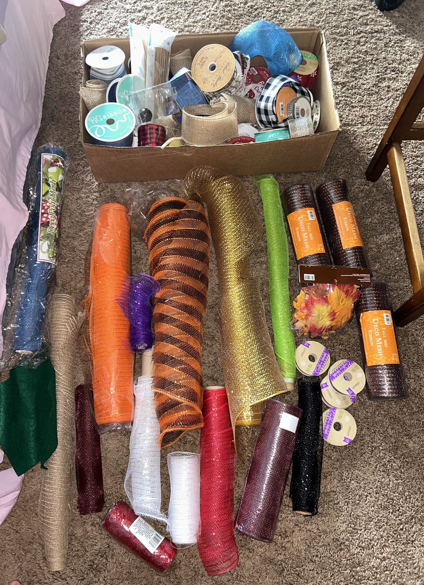 Wreath Making Supplies / Def Mesh/ Ribbons