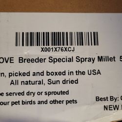 New, unopened box of 5LB millet spray