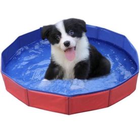 39.5x12” Bath Pool for Small Medium Large Dogs and Kids, Dog Pet Pool Pet Outdoor Indoor Puppy Water Pond Pool Foldable Kiddie Pool Wash Tub