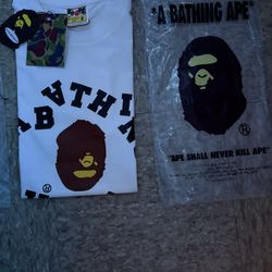White Scattered Bape Tee