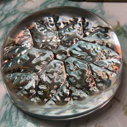 Cristal France snowflake glass paperweight $15.00