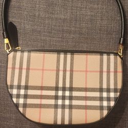 Burberry Vintage Check Half Moon Pouch