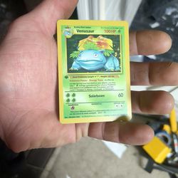 Pokemon Game Card - 1st Edition Venesaur (Scratched Holo) 