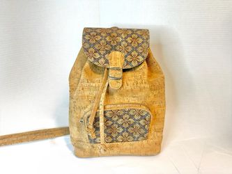 Cork Fabric Backpack Purse Adjustable Straps