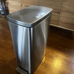 Metal trash can