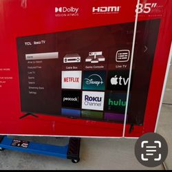 85 Tv $55 Down On Finacing Free Delivery 6 Month Warranty.  85 Tv TCL Smart 4k Hdtv.  