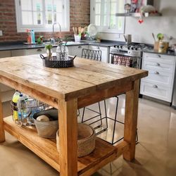 Custom Designed Farm Style Kitchen Islands. 