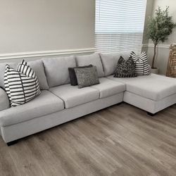 Light Gray Sectional Sofa Set 
