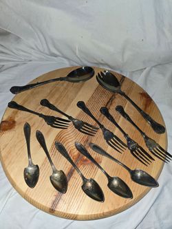 Eclectic VINTAGE Silverware set-12 pieces