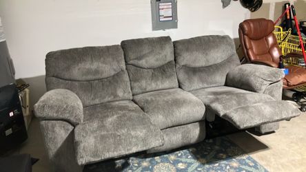 Recliner 3 Seater Grey Sofa