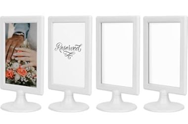 White Tabletop Reserved Sign Frames