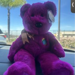 NEW Ty Beanie Buddy Millennium Bear Plush 2000 Embroidered Collectible Toy 14"