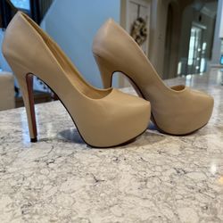 Beige Pumps With Red Bottoms Sz 9 1/2  $45
