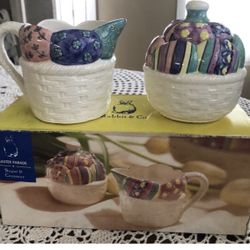Vintage Easter Parade Sugar & Creamer