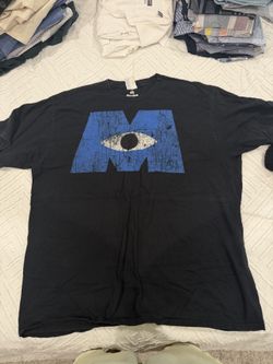 Disney Pixar Monsters, Inc. Logo T-Shirt Men's XL Black Tee