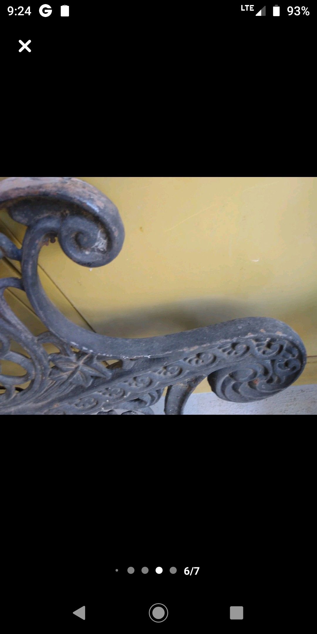 Wrought ironed bench ends