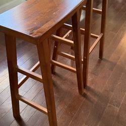 Beautiful Wood Barstools - Set of 2
