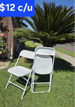 White Folding Chairs $12 For Each Chair