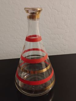 Vintage Mid-Century Anchor Hocking Decanter with 2 glasses