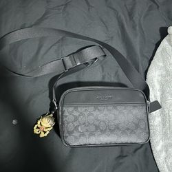 mens coach side bag black 