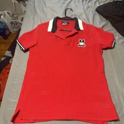 Psycho Bunny Short Sleeve Polo Shirt Color Pink Blue Size 4