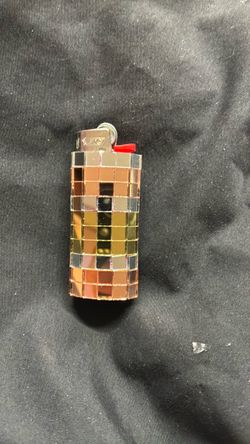 Multi colored mirror tile covered mini bic