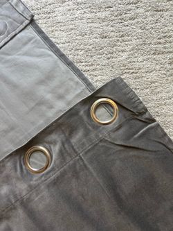 4  gray grommet top velvet Finnish black out curtains