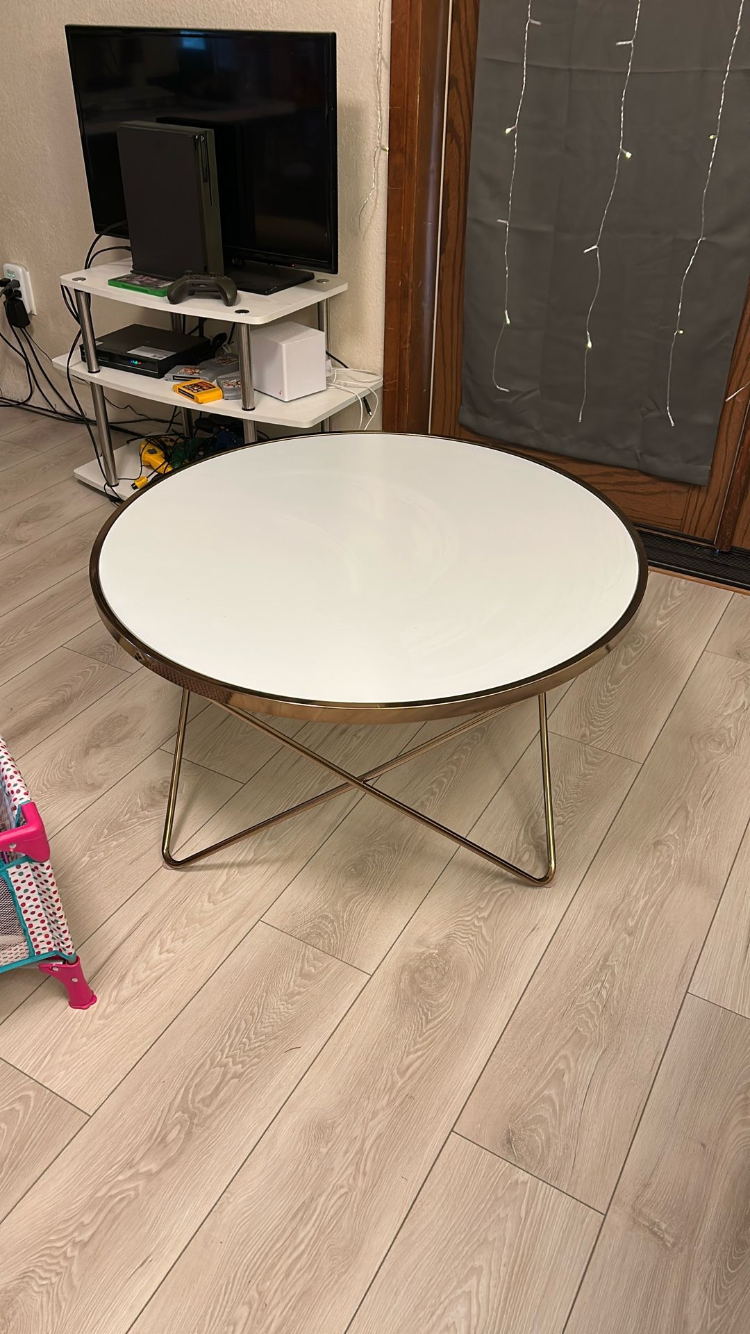 Modern White Glass Coffee Table