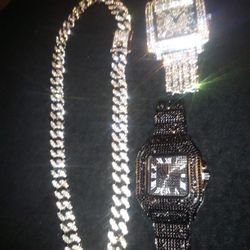 Black Ice And White Ice Lab Diamond With 18" Short Link