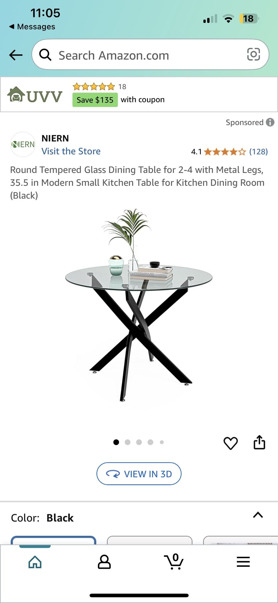 Dining Table Round Tempered Glass (new / unopened)