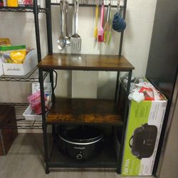 Baker's Rack /Kitchen Storage with Hanging Hooks 