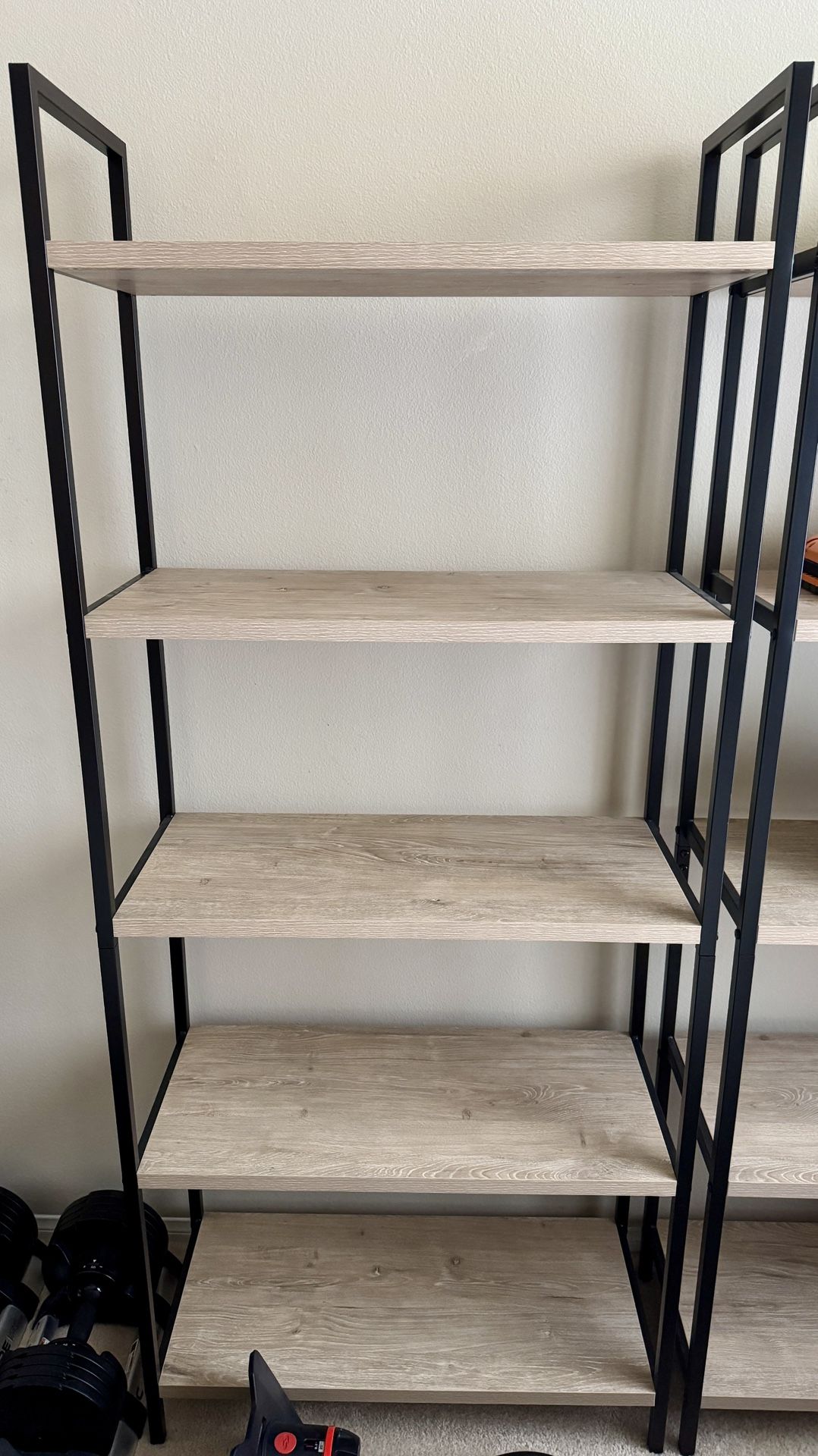 2 X 72” 5 Shelf Ladder Bookshelves