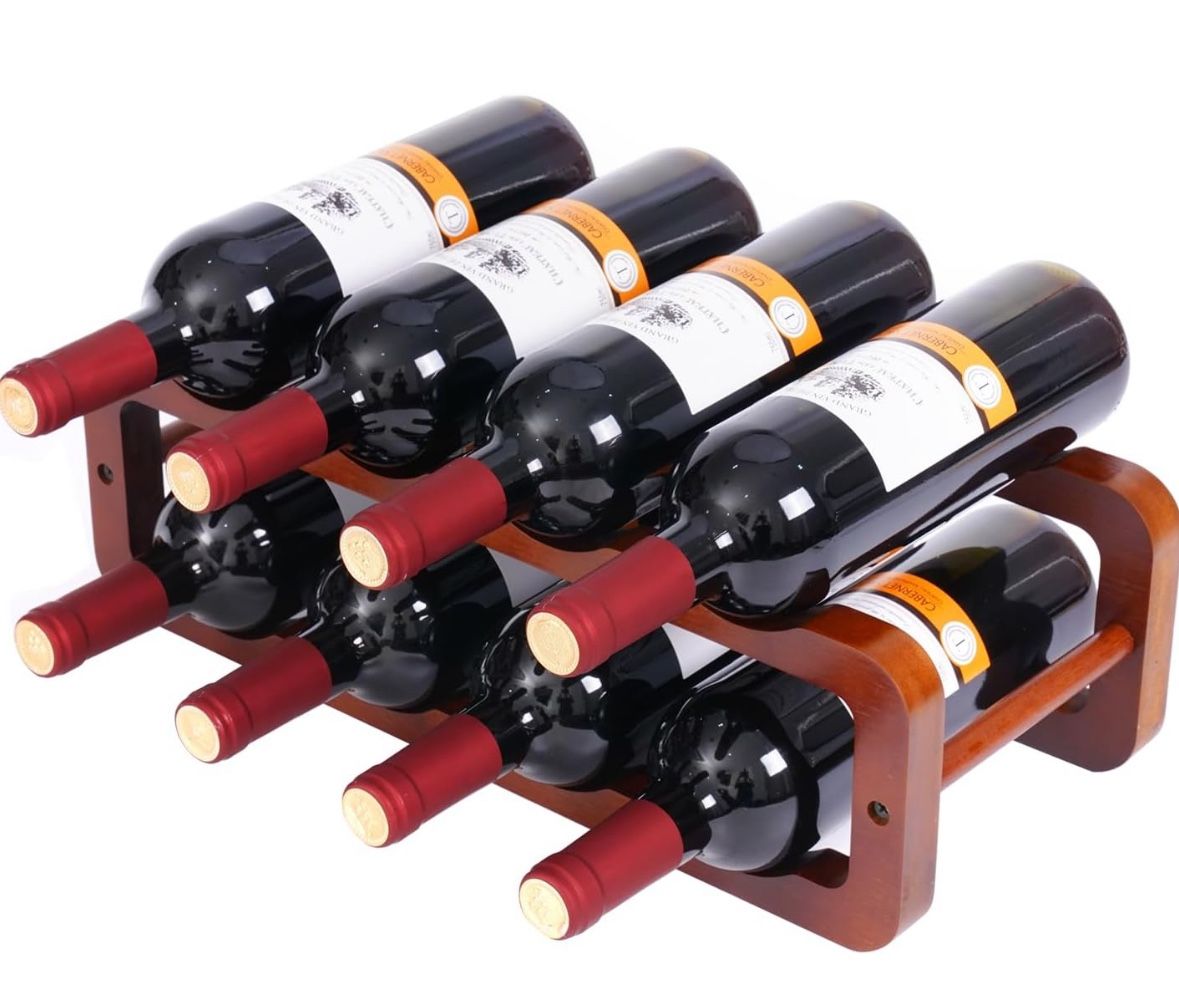 Wine Rack Freestanding Floor Wine Racks countertop for Kitchen Dining Room Basement Wine Cellar or bar Bamboo