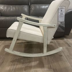 Gainsborough Rocker in Linen Fabric with Antique White Frame