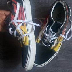 Vans Old Skool Flame Print Skate Shoes