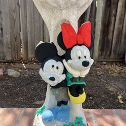 19” Mickey & Minnie Mouse Disney Bird Bath Base Garden Decor