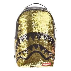  SPRAYGROUND Gold Black Sequin Shark Deluxe Bag Backpack