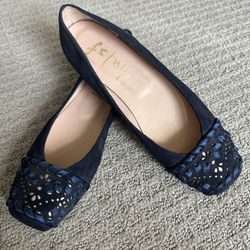 French Sole FS/NY Navy Suede Ballet Flats Size 6.5