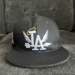Black LA Angels snapback hat