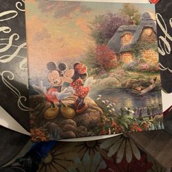 Walt Disney Painting Minnie And Mickey Mouse Comes With Certificate  Of Authenticity 