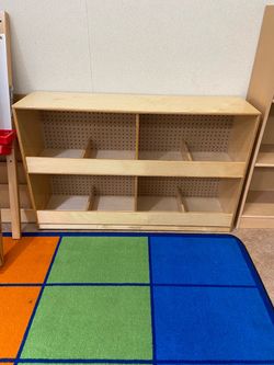 Wooden Kids Classroom Storage Shelf Unit