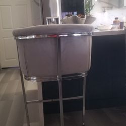 3 NEW Beautiful VELVET Gray Barstools NEW For BAR