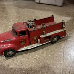 VTG 1956 TONKA TOYS NO 5 TFD PUMPER FIRE TRUCK PRESSED STEEL TIN ENGINE SUBURBAN