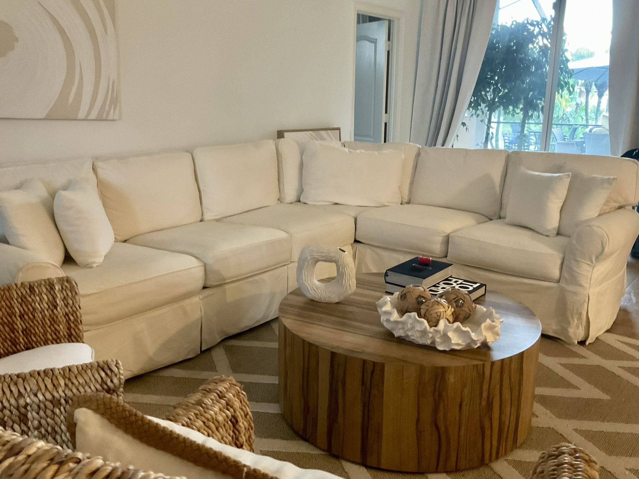 White 2 Piece Sectional With Removable Slipcovers