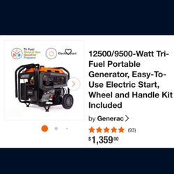 Generac Trifuel Generator 12500/9500