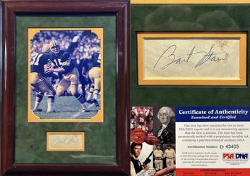 PSA DNA Certified Authentic Bart Starr Signed Autograph Cut Framed Green Bay Packers 8x10 Photo