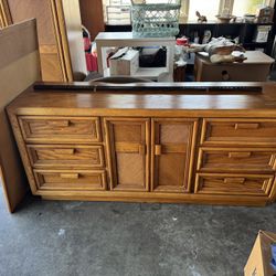 Wood Dresser With Mirror 