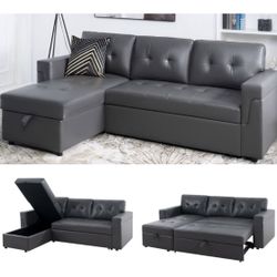 Sectional Sofa Sleeper with Storage Chaise