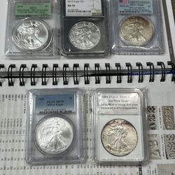 Graded Silver eagles 🦅 PRICES STARTING @ $125 See Ad For Individual Prices 🏦 OPEN TO TRADES 🏦 